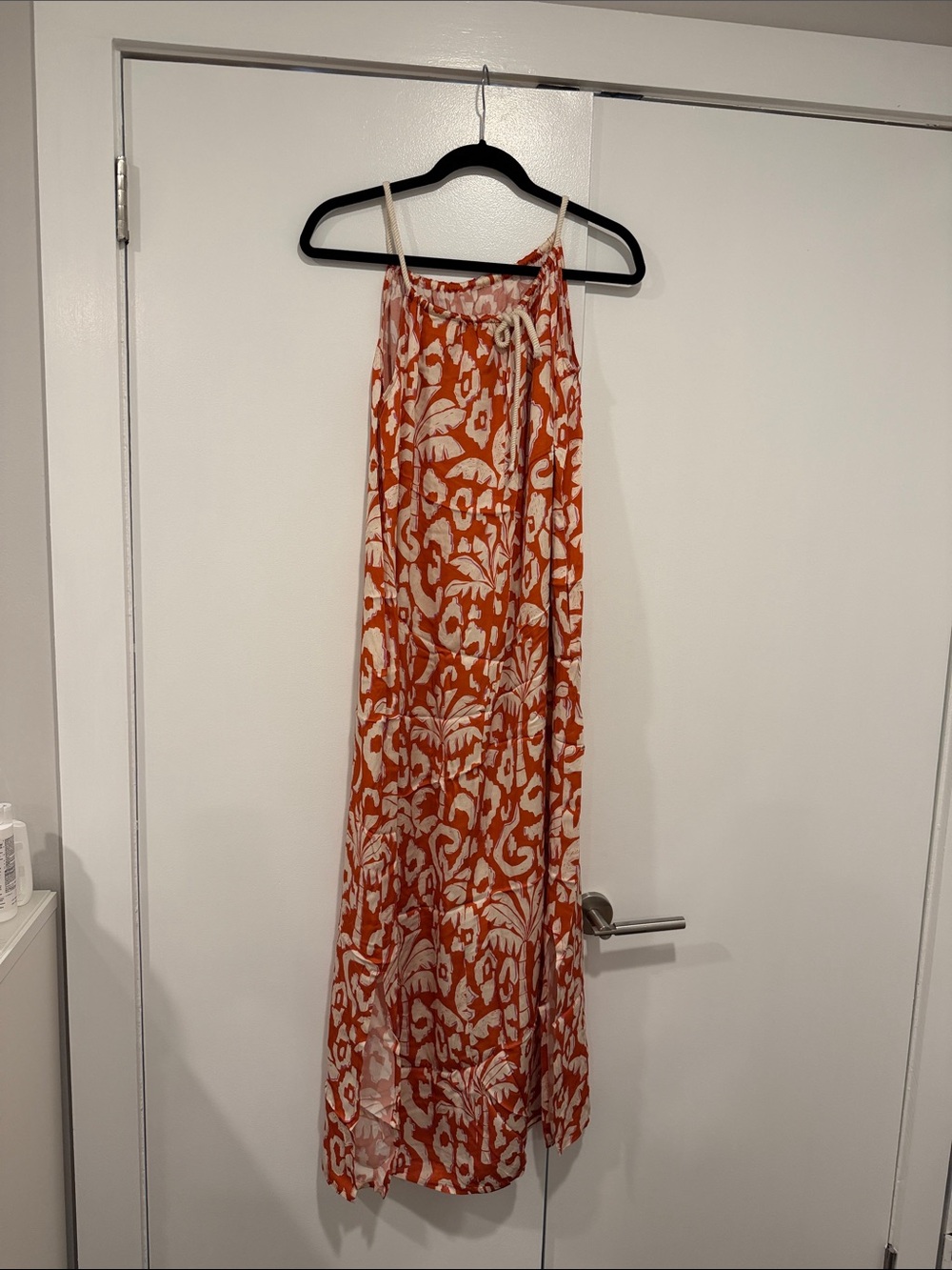 Women's Hartford Orange and White Printed Maxi Dress